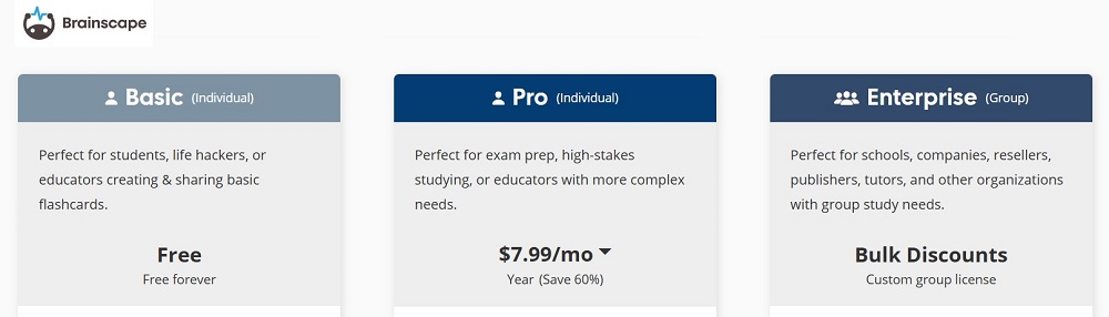 Brainscape latest pricing