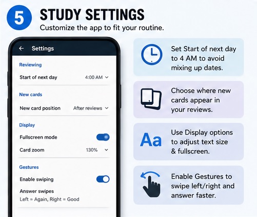 ankidroid study settings