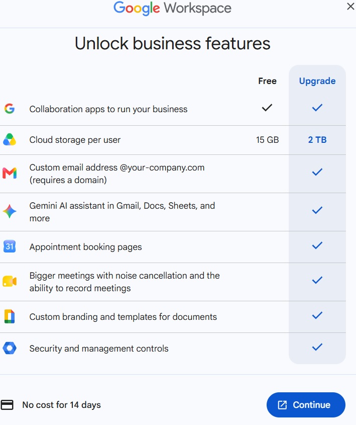 google calendar business plan