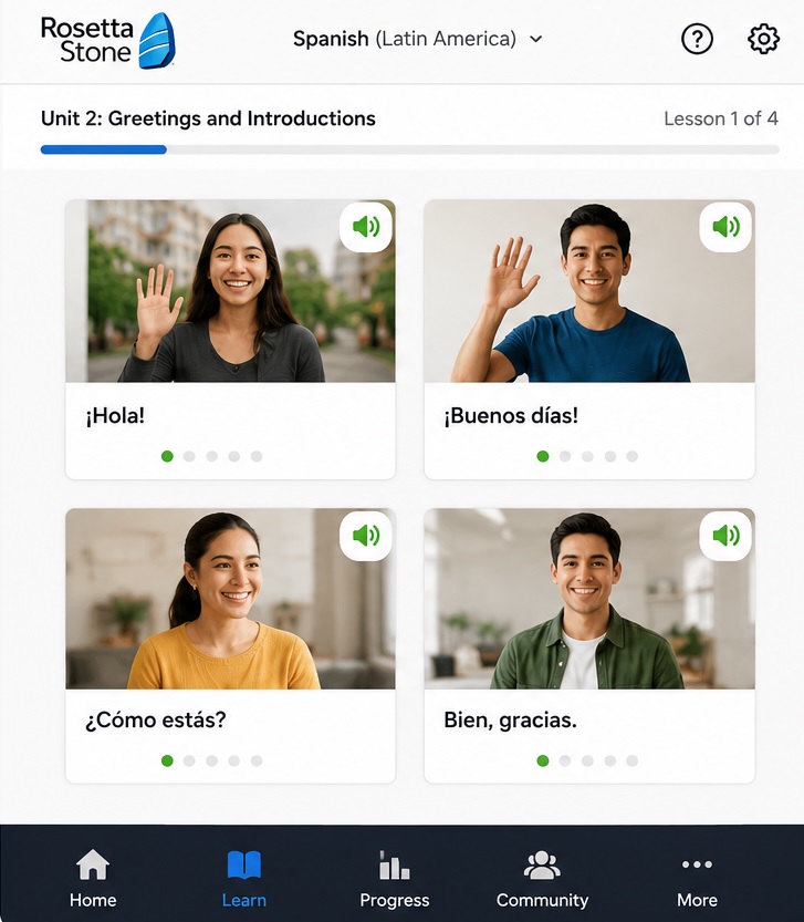 screenshot rosetta stone learning dashboard